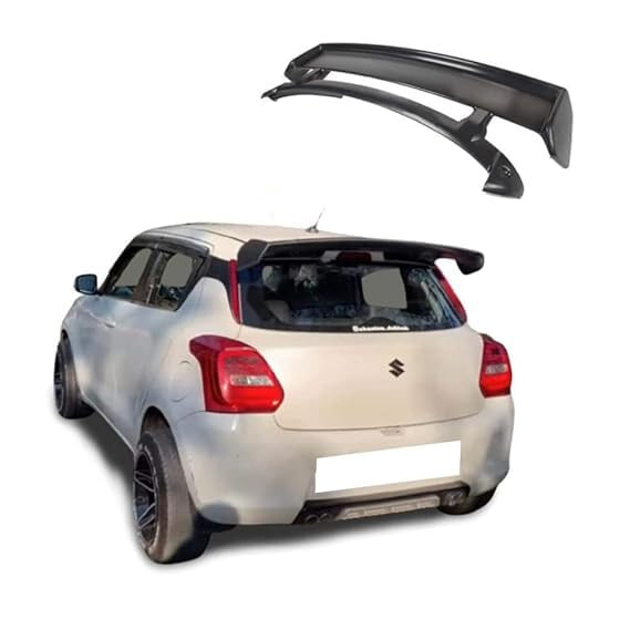 Monster Roof Spoiler Compatible with Swift 2018 | Car Spoiler with Light Weight | Color - Black