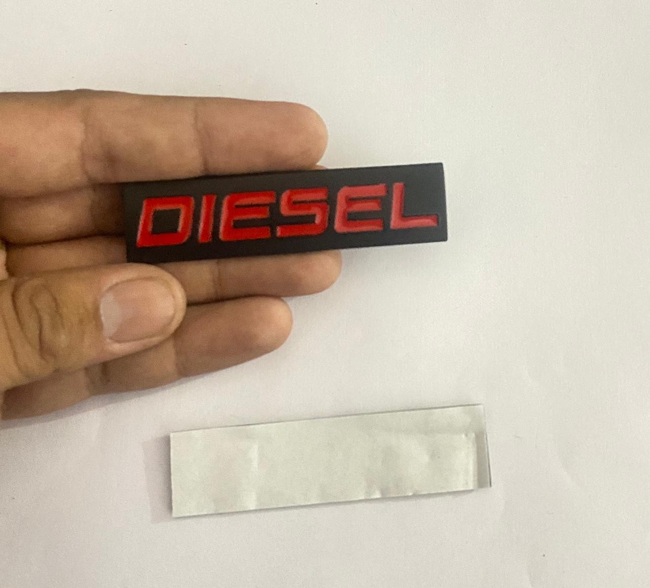 Black RED Diesel DJAL Sign Logo 7.7 x 2 cm Car Bike Metal Diesel DJAL Sign Logo Car Emblem Premium 3D Badge Auto Racing Sport Sticker Grand Tourer Decal