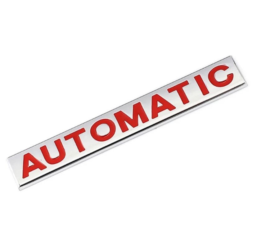 (Automatic 3D Chrome RED Sticker) 10.3x1.6cm Logo Car Bike Metal Logo Car Emblem 3D Badge Auto Racing Sport Sticker