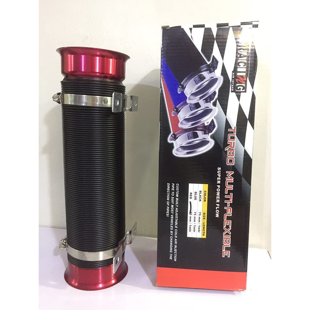 Red, Intake Pipe Flexible Car Turbo Multi Flexible Cold Air Intake Pipe Tube Duct KIT