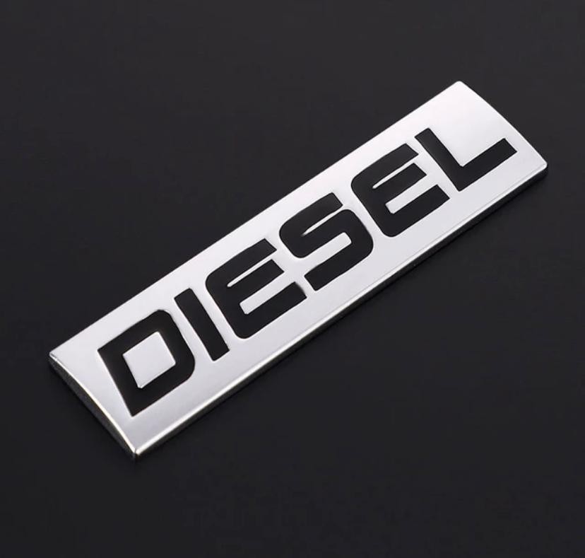 Chrome Black Diesel DJAL Sign Logo 7.7 x 2 cm Car Bike Metal Diesel DJAL Sign Logo Car Emblem Premium 3D Badge Auto Racing Sport Sticker Grand Tourer Decal