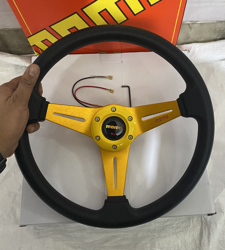 All CAR Tractor YELLOW 13INCH 3R-M MOMO Steering Wheel for Sports Car Look Rally Race Off Road with BOSS KIT HUB Free