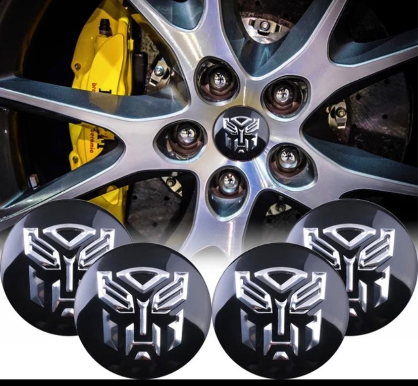 4PC, Transformer Logo (Transformer Sign) Emblem Car Wheel Center Hub Cap Caps Badge Sticker