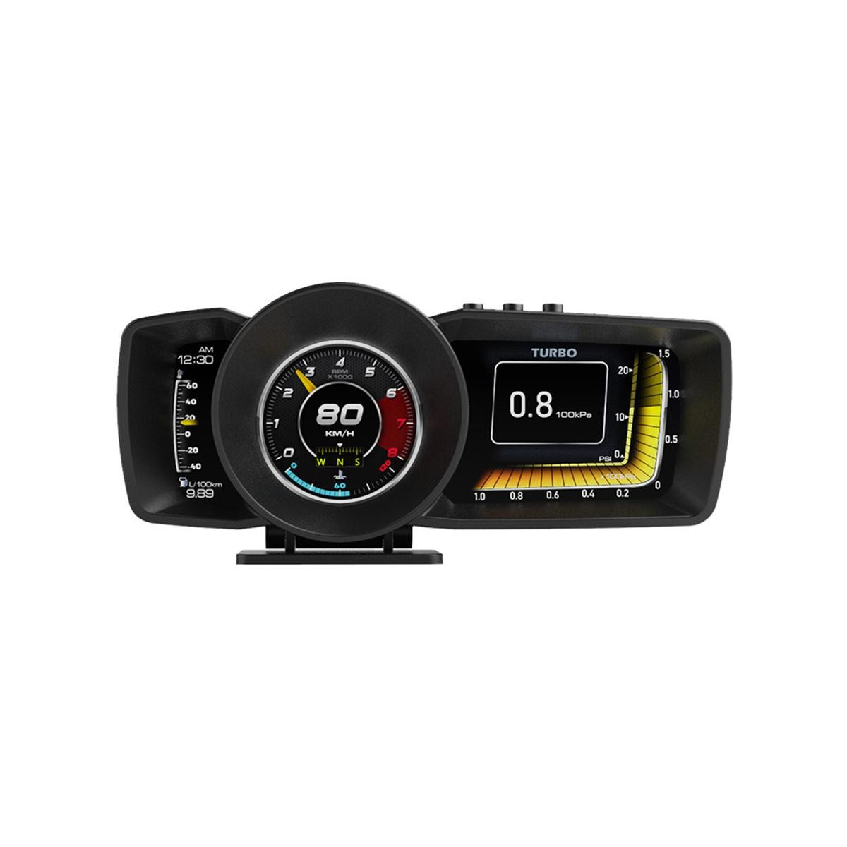 UNIVERSAL OBD2 HUD Head Up Display Dashboard HUD Display Multi-Function Gauge OBD2 + GPS Dual System Dashboard Speedometer Gauge Computer Turbo Boost HUD OBD2 Gauge Display.