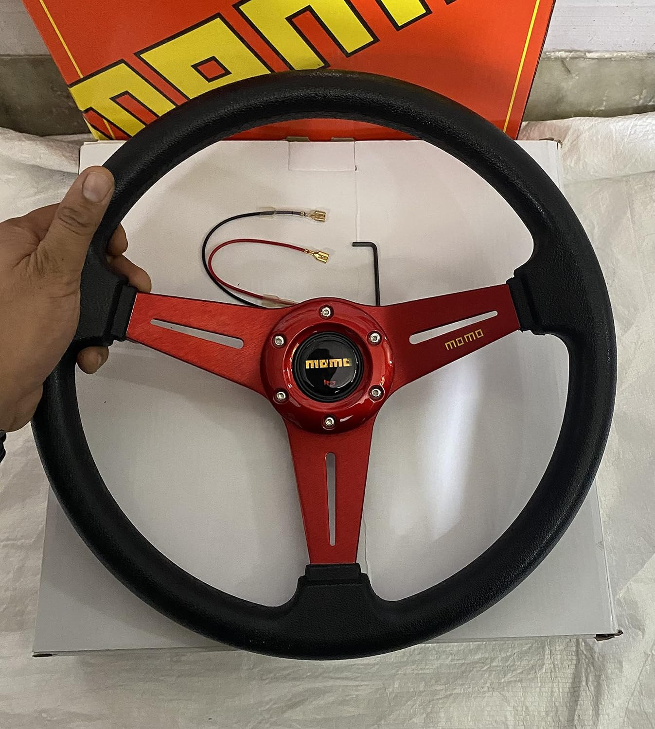 CAR Tractor RED 13INCH 3R-M MOMO Steering Wheel for Sports Car Look Rally Race Off Road