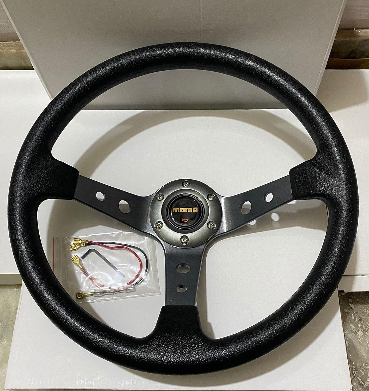 MOMO TITANIUM14INCH DEEP Style Universal Steering Wheel for Sports Car Look Rally Race Off Road