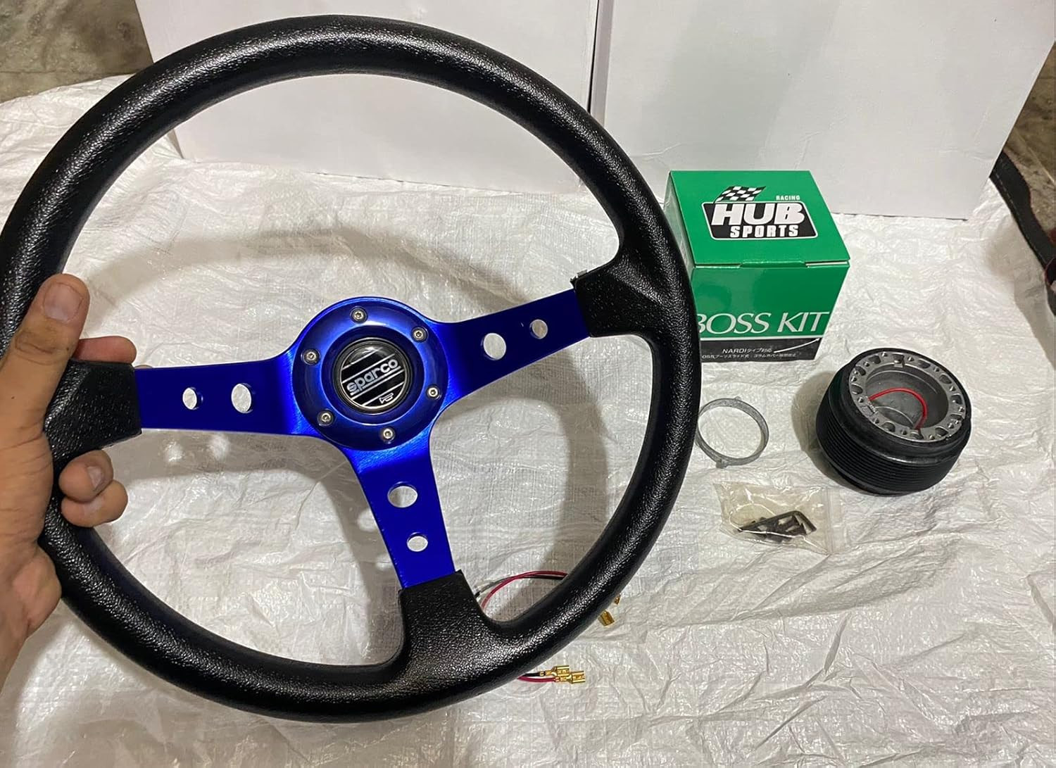 SPARCO14INCH DEEP Style Universal Steering Wheel for Sports Car Look Rally Race Off Road