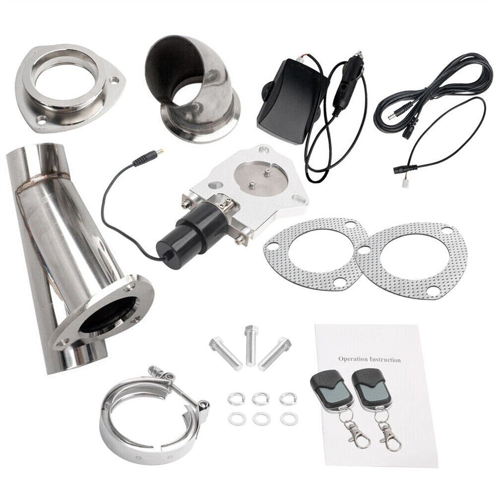 2.5inch 63mm Remote Electric Exhaust Downpipe Cutout E-Cut Out Valve Kit Remote