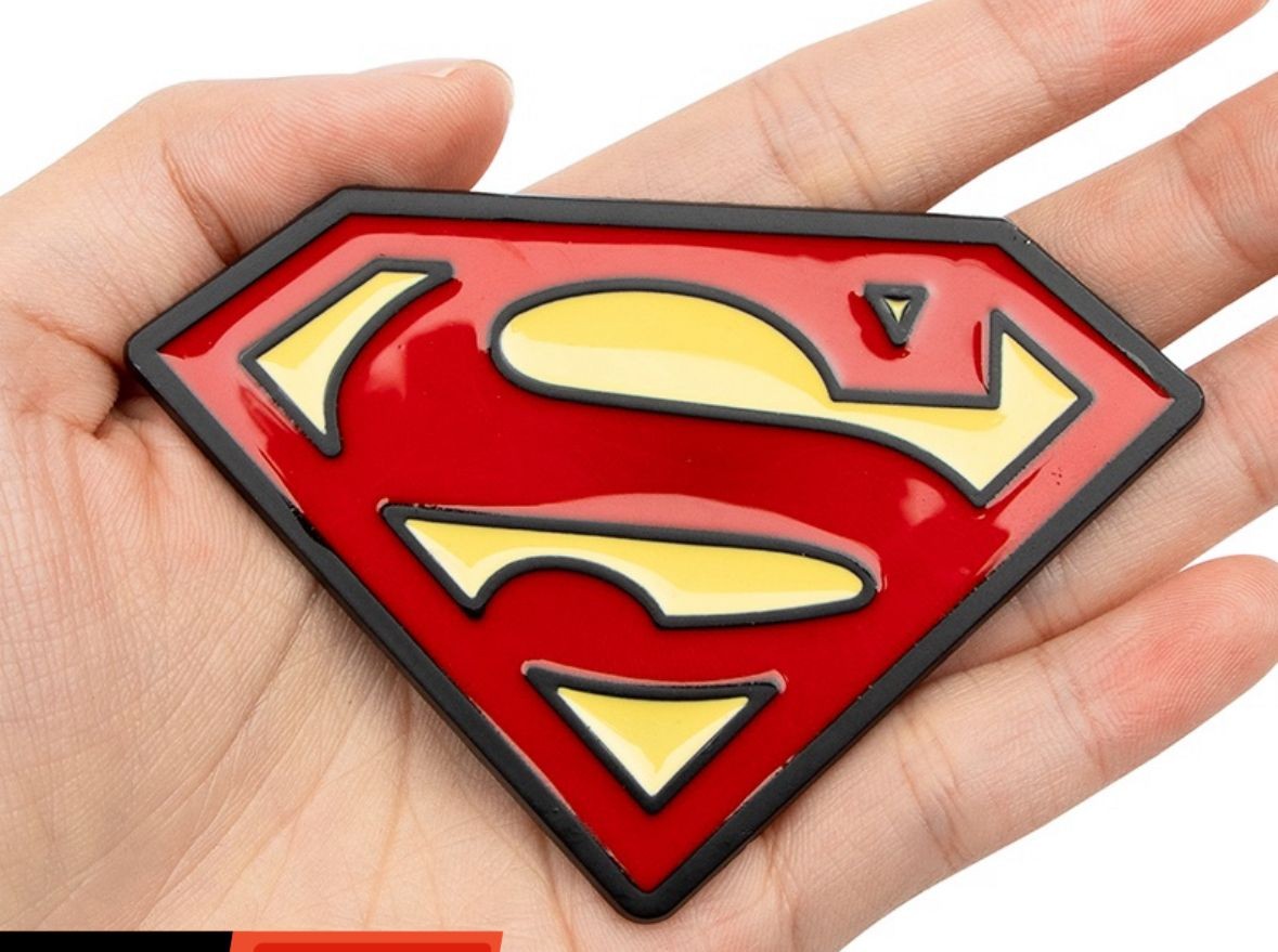 Superman 3D Sticker-RED 8.1 x 5.5 cm Logo Car Bike Metal Logo Car Emblem 3D Badge Auto Racing Sport Sticker