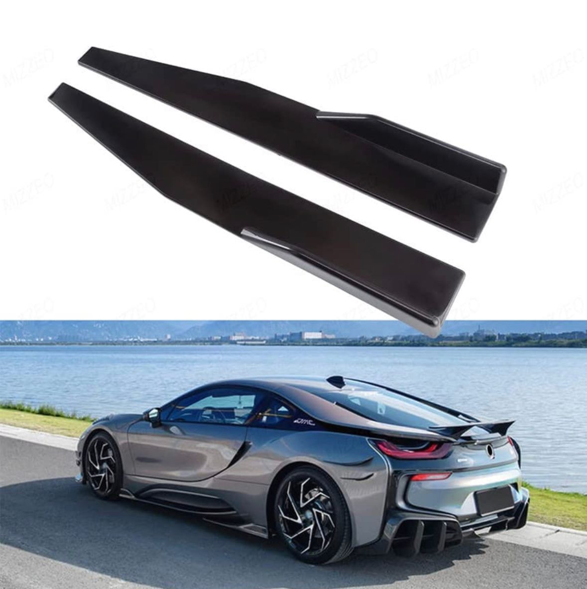 Universal 75 cm Left/Right Rocker Splitters Diffuser Winglet Wings Bumper Kit Side Bumper Lip Splitter Bumper Splitter Spoiler