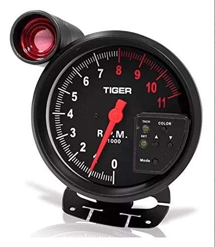 Tiger RPM Meter, Speedometer Tacho Gauge (Black)