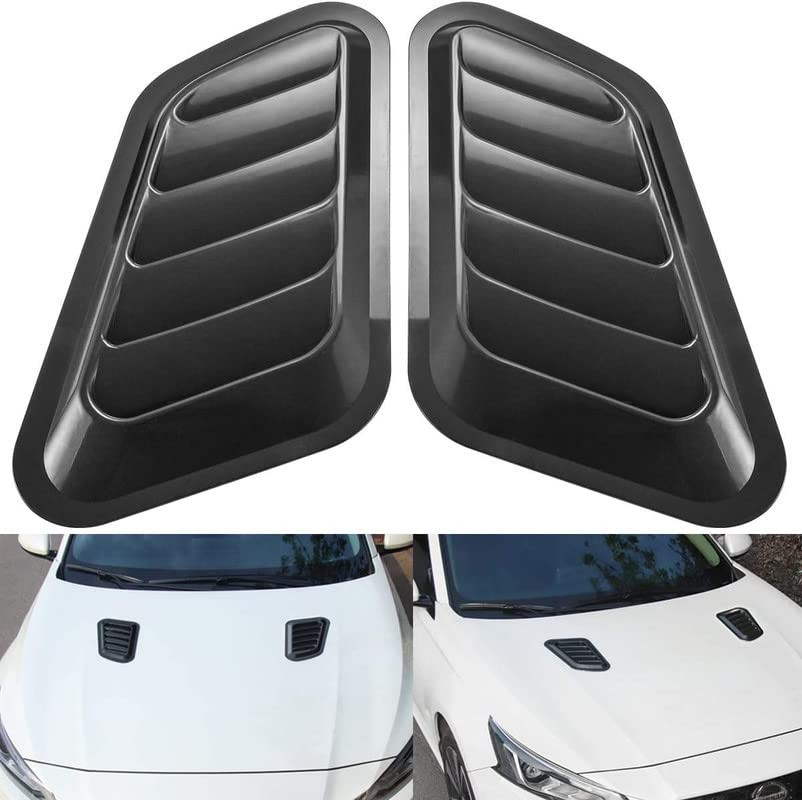 Car Decorative Air Flow Intake Hood Scoop Bonnet Vent Cover Stickers Decoration Styling Black