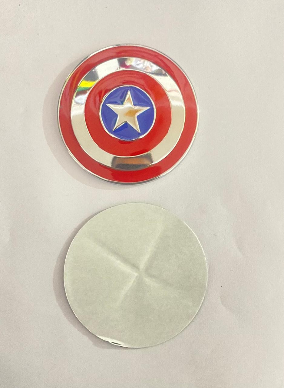 (Captain America-Big) 7 x 7cm Logo Car Bike Metal Logo Car Emblem 3D Badge Auto Racing Sport Sticker