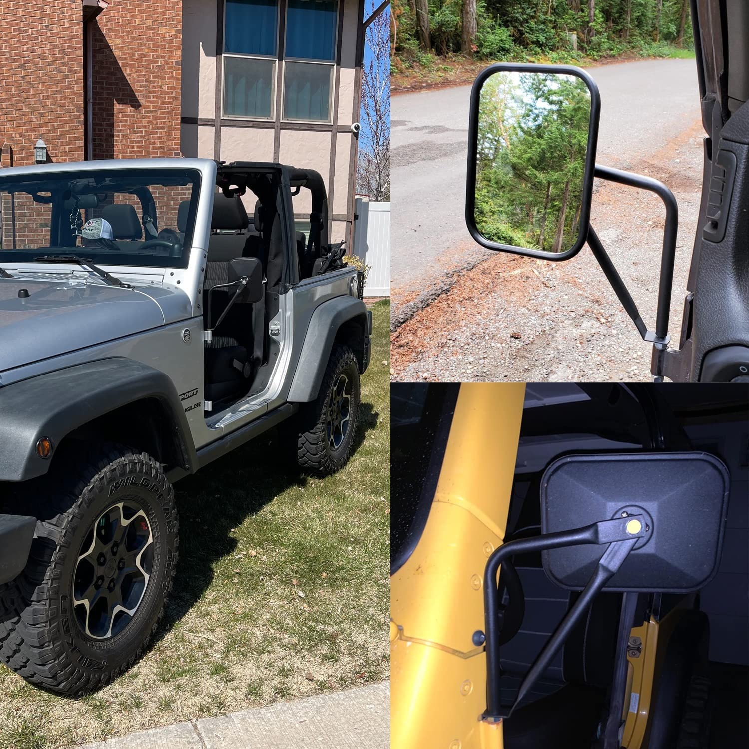 Mirrors Doors Off Side View Mirrors for Jeep Wrangler Mahindra THAR MARUTI GYPSY 4 * 4 Install Door Hinge Mirror for Safe Doors Off Driving Car Exterior Accessories