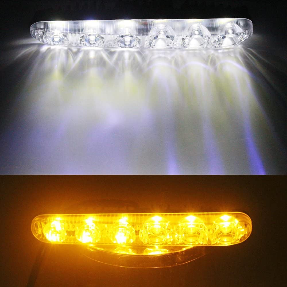 2 in 1 Car DRL 6 LED MATRIX WITH Turn Indicator Function Daytime Running Lights