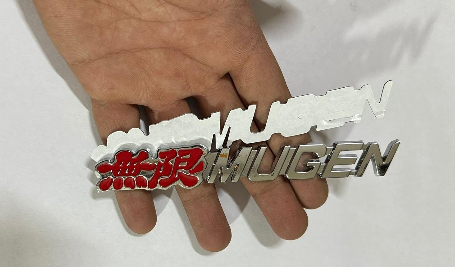 Mugen Logo 14 x 2 cm Car Metal Mugen Logo Car Emblem 3D Badge Auto Racing Sport Sticker