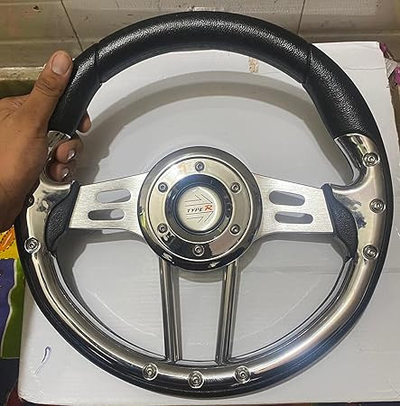 13 inch MOMO CHROME Universal Steering Wheel for Sports Car Look Rally Race Off Road