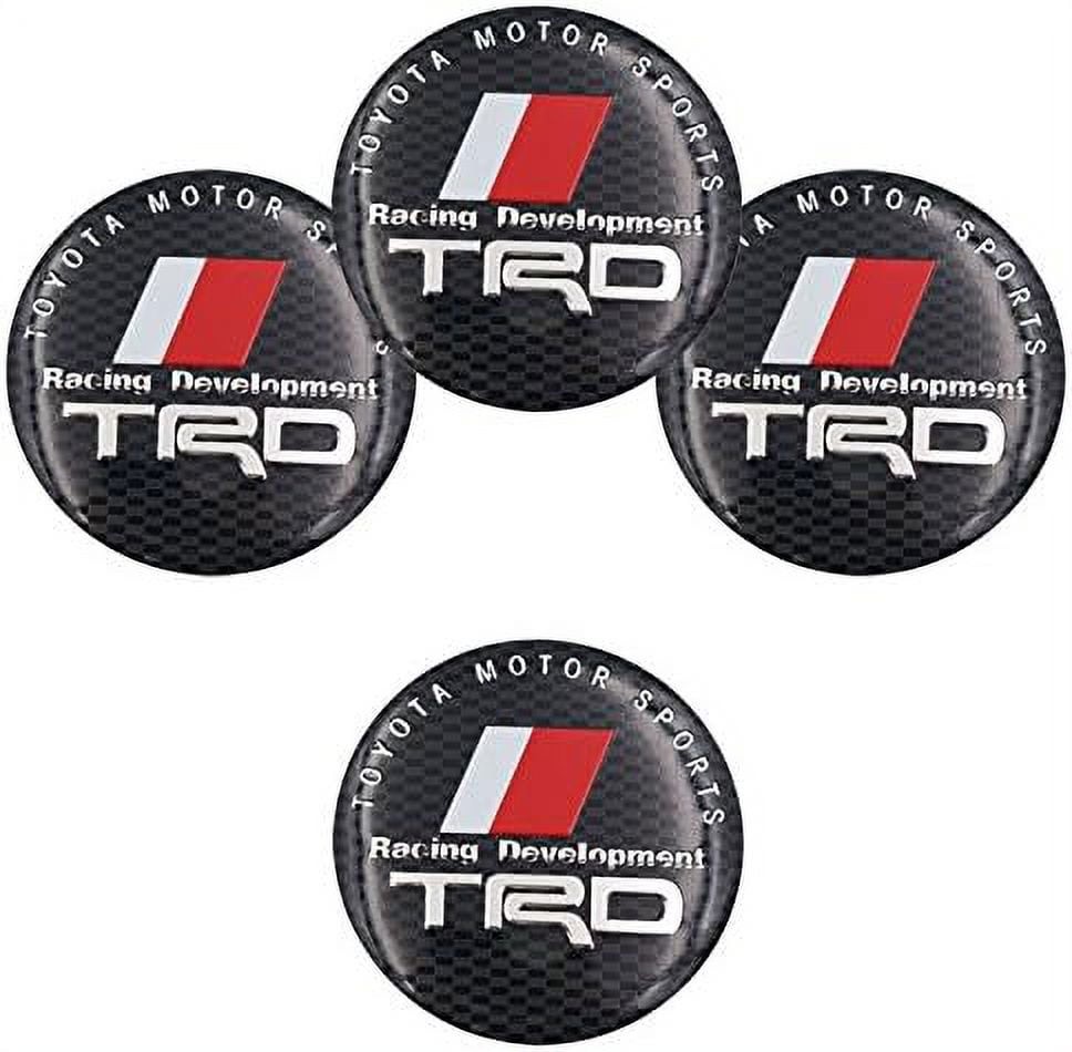 4PC TRD Sports Black Wheel Sticker, TRD Sports Sign 56mm 2INCH Emblem Car Wheel Center Hub Cap Caps Badge Sticker Decal