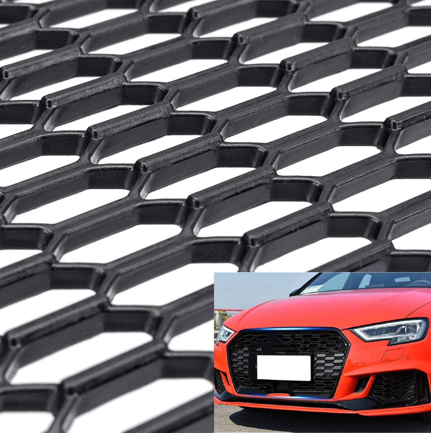 Universal Grill Mesh Spoiler Bumper Vent ABS Racing Honeycomb Mesh 47x16 Inches Honeycomb Hole 11x30mm Hex Grids Hex Mesh Grill Spoiler Bumper Vent Car Styling Air Intake Racing Grilles