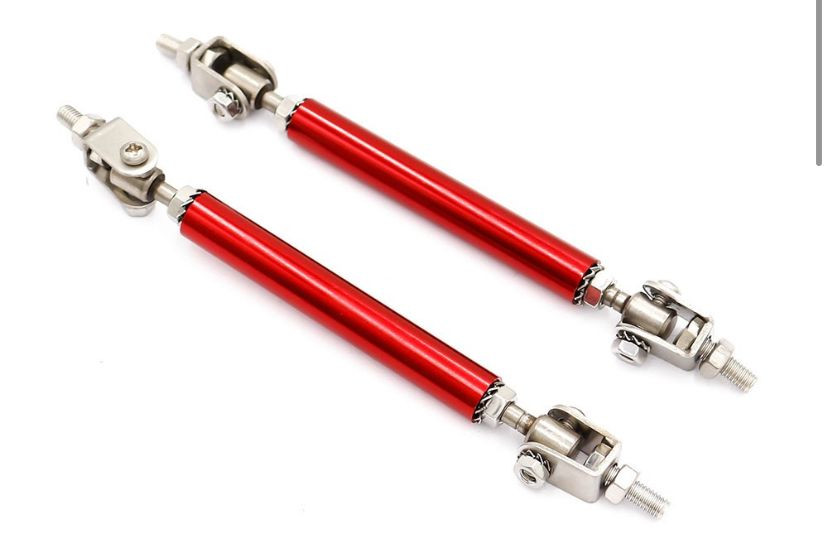 2PCS JDM 3.94"-6.29" Adjust Splitter Rod Front Bumper Lip Splitter Strut Rod Tie Support Bars Universal for All CAR