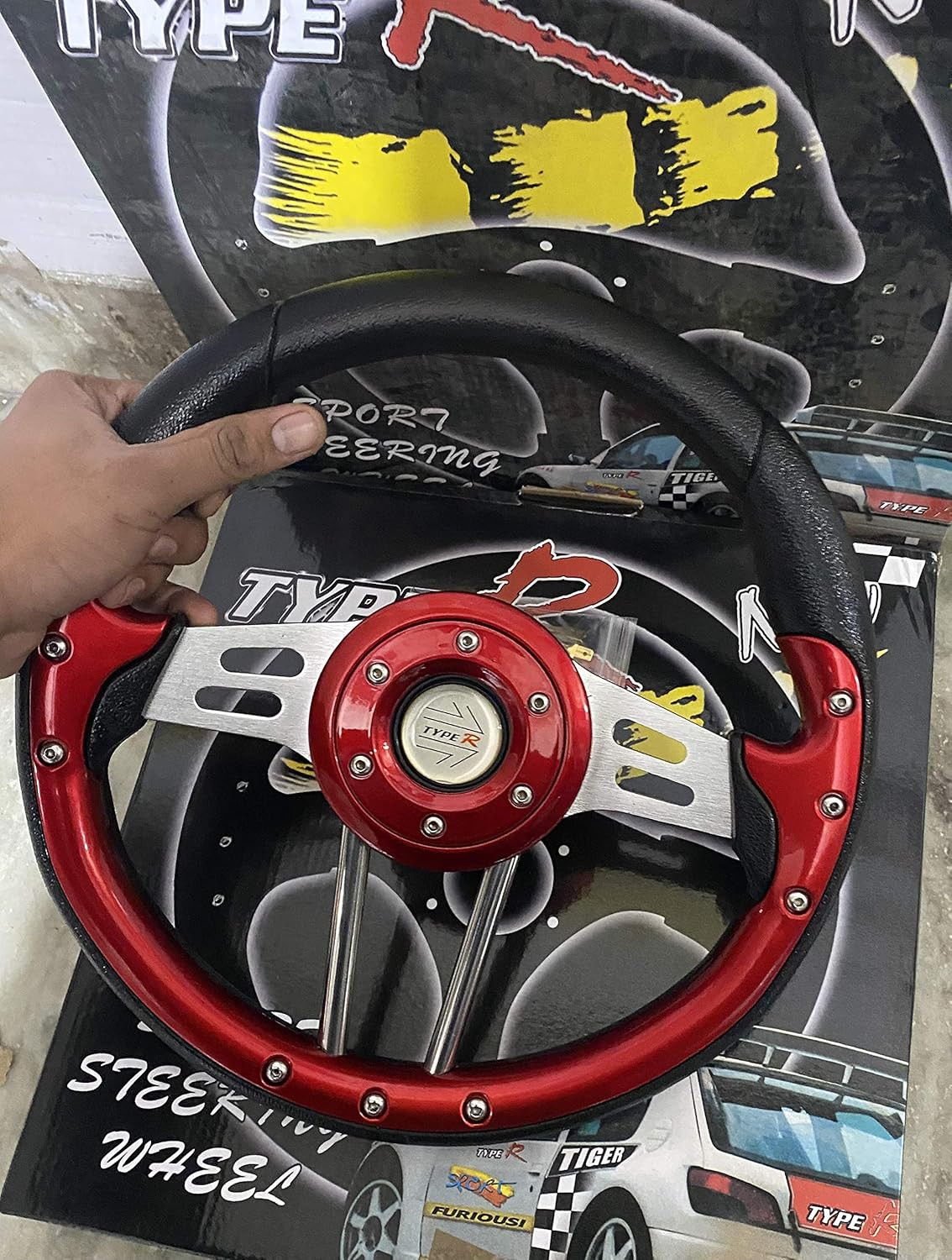 13inch MOMO RED Universal Steering Wheel for Sports Car Look Rally Race Off Road