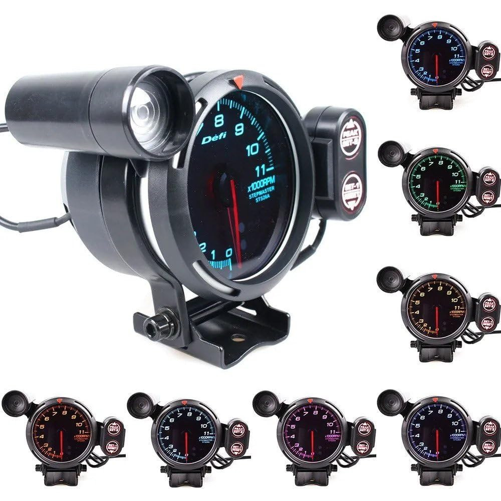 80mm Link Meter Racer Defi Style Gauge RPM Tachometer 7 Color Setting 11000 RPM