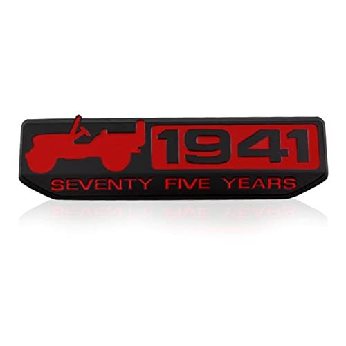 (1941-BLACK RED Sticker) 13.5 x 4 cm Logo Car Bike Metal Logo Car Emblem 3D Badge Auto Racing Sport Sticker