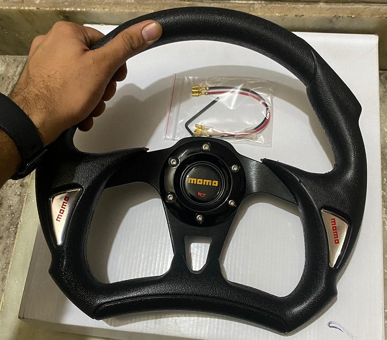 MOMO BLACK Full DSHAPE 12INCH Universal Steering Wheel for Sports Car Look Rally Race Off Road